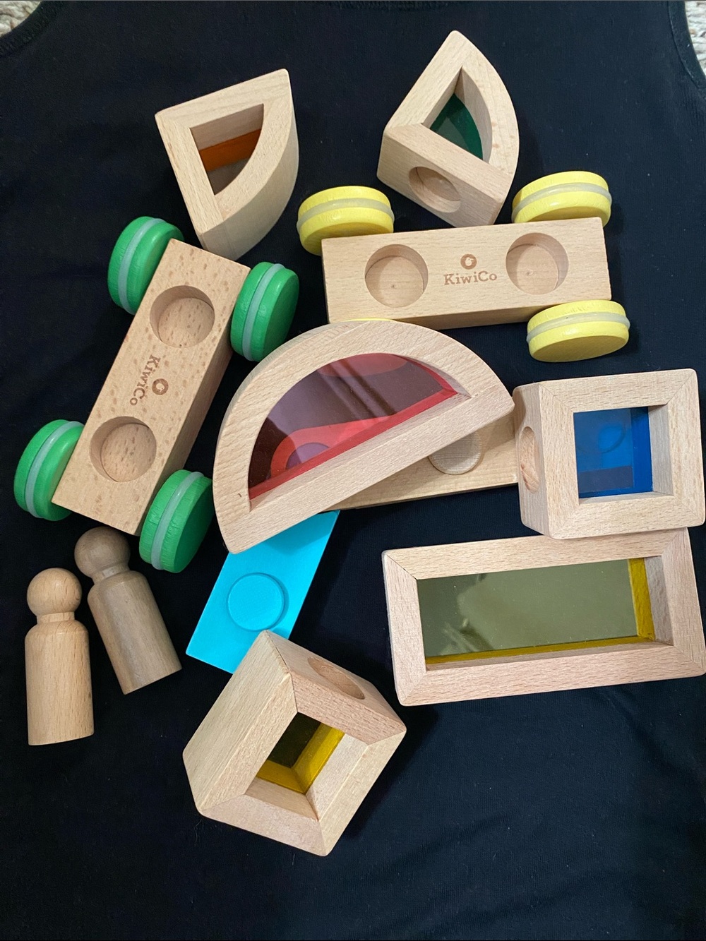 KiwiCo Rainbow Roll & Stack Wooden Toy Set